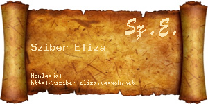 Sziber Eliza névjegykártya